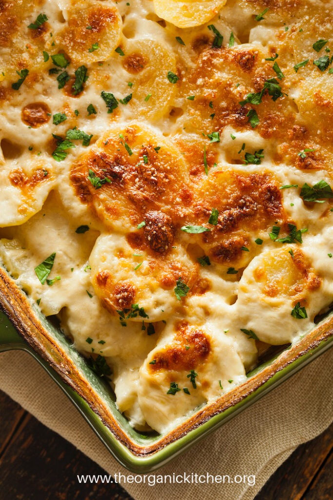 Three Cheese Au Gratin Potatoes | The Organic Kitchen Blog and Tutorials