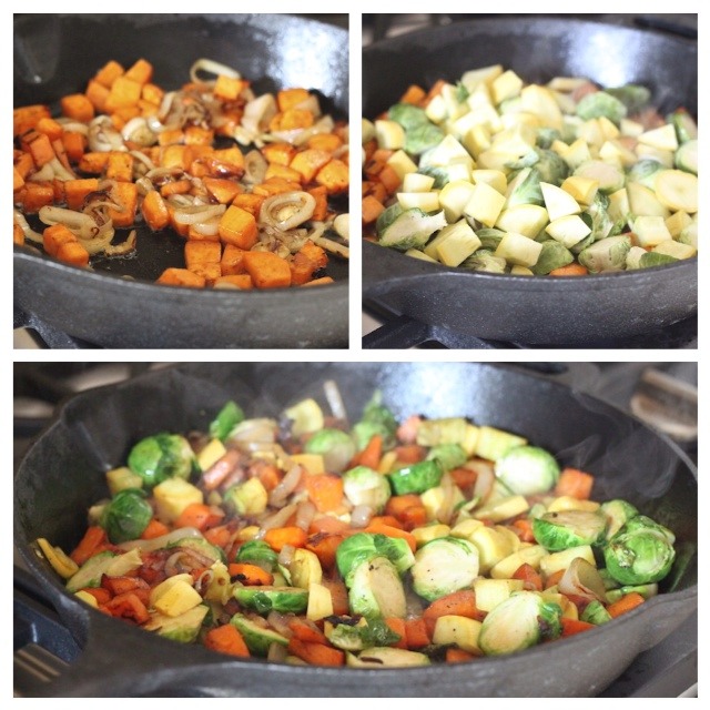 Brussels Sprout and Sweet Potato Hash from The Organic Kitchen