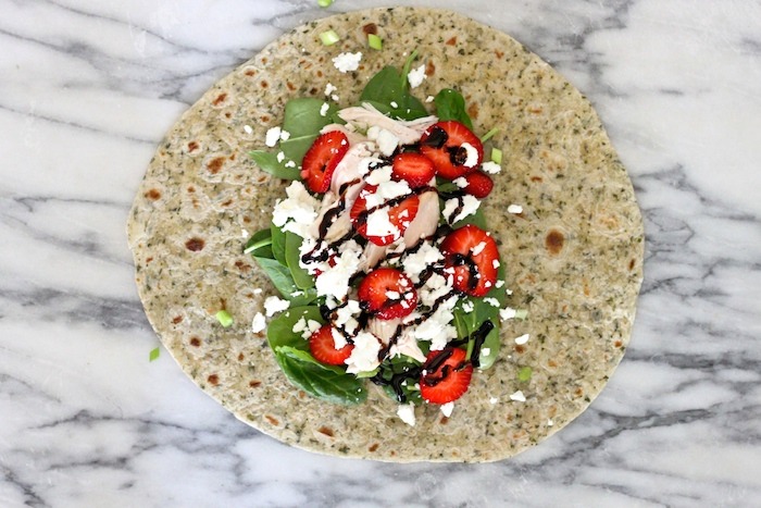 Spinach and Strawberry Salad Wrap