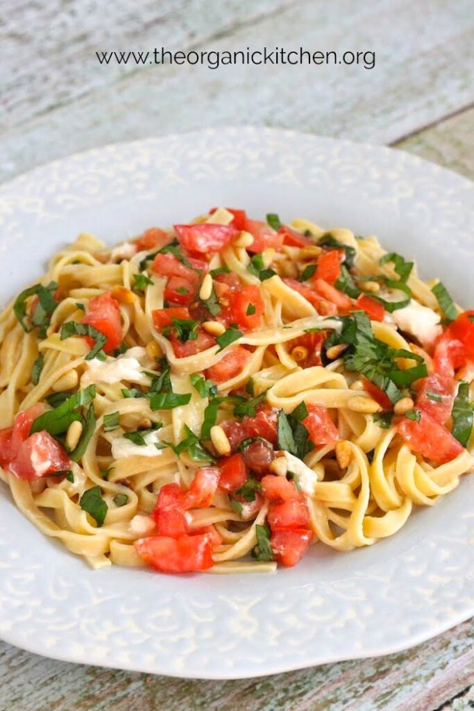 Fettuccine with Tomatoes and Burrata Cheese! | The Organic Kitchen Blog ...