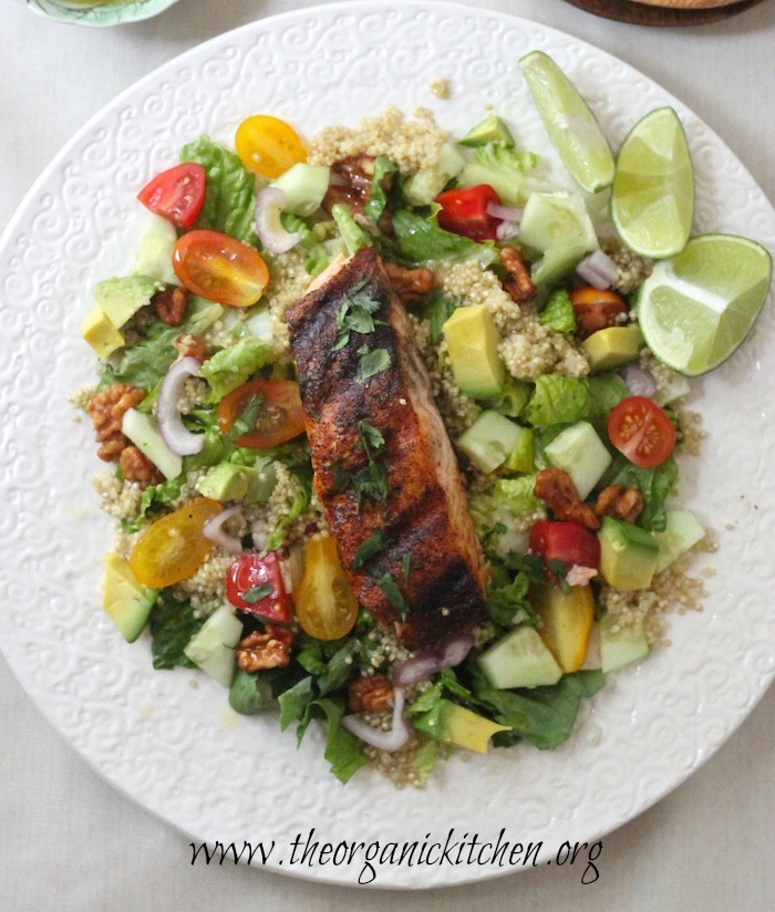 Blackened Salmon and Quinoa Salad with Lime Vinaigrette | The Organic ...