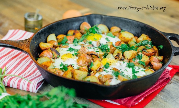 Smoky Scrambled Egg Skillet with Potatoes & Spinach Recipe