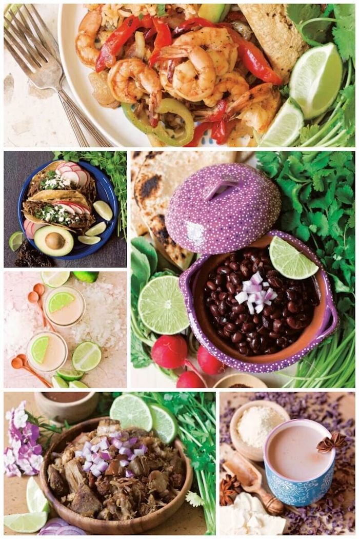 A collage of photos of Mexican food recipes made in the Instant Pot