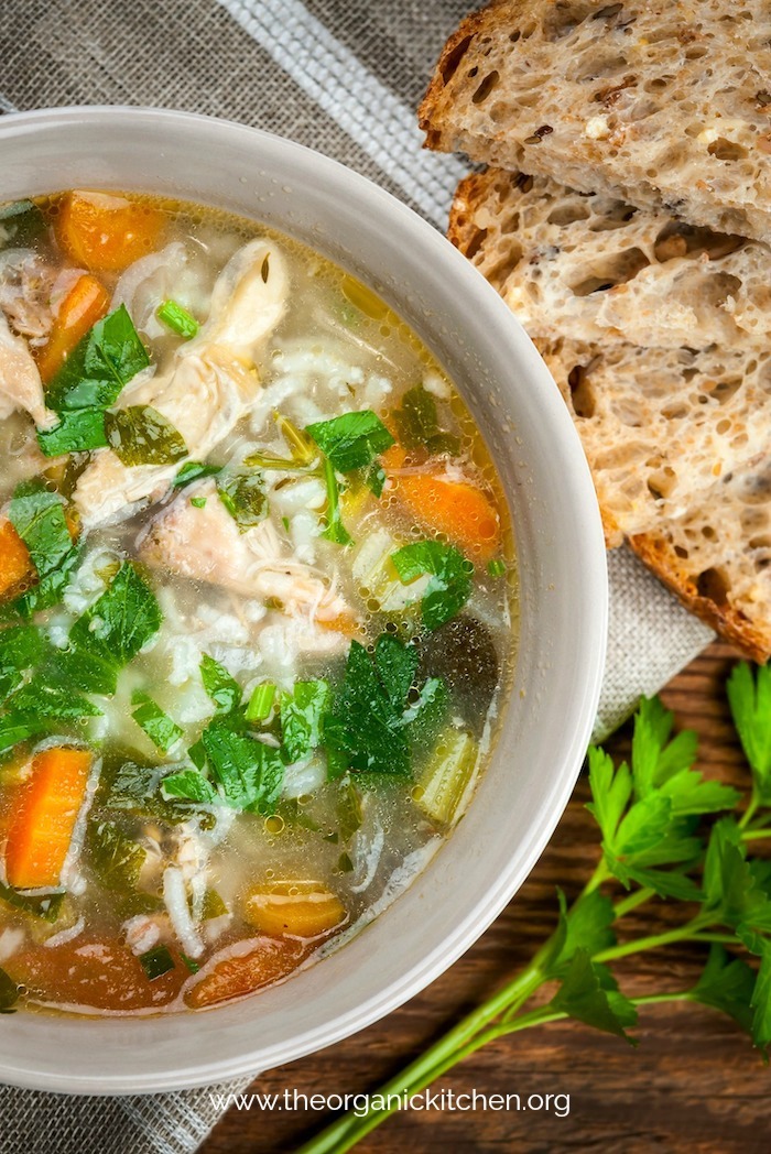 Easy Chicken and Rice Soup | The Organic Kitchen Blog and Tutorials