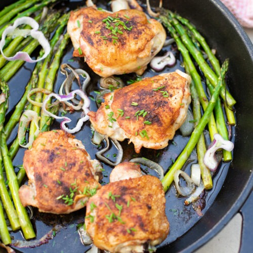 Whole One Pan Paprika Chicken And Asparagus