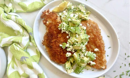 Crispy Chicken with Avocado and Feta Salad